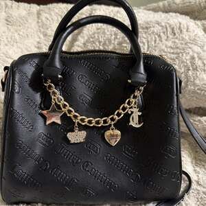 Juicy Couture Black Not Your Babe Satchel with Gold Chain